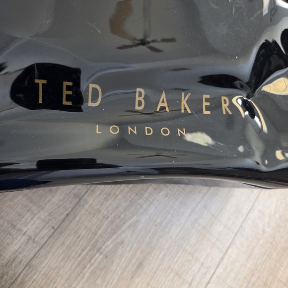 Ted Baker Black Patent Tote with Ivory Bow - Picture 6 of 9